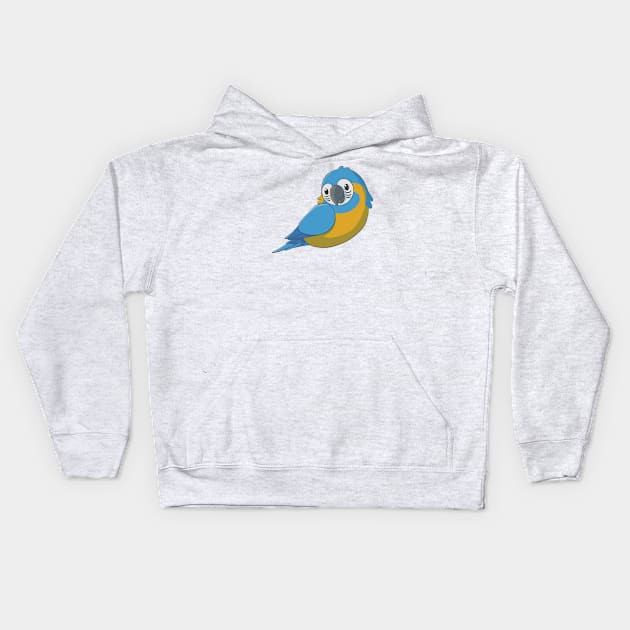 Cute fluffy blue throated macaw Kids Hoodie by AniBeanz